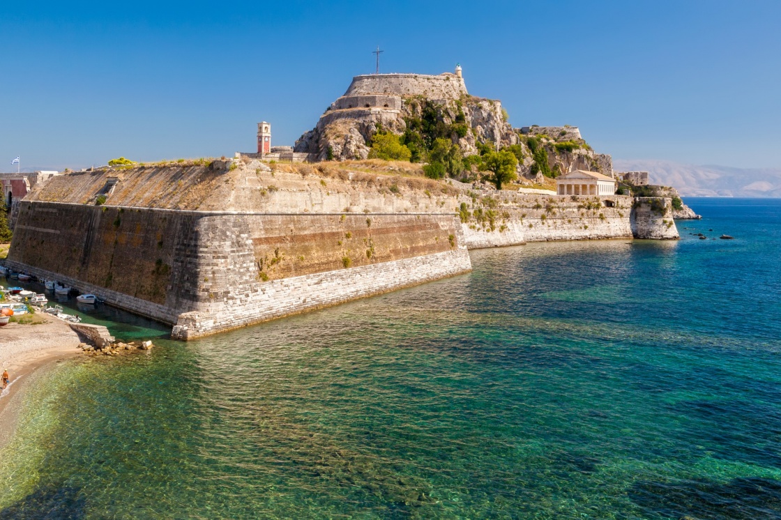 'Old fortress walls and clock tower Kerkyra city, Corfu, Greece' - Κέρκυρα